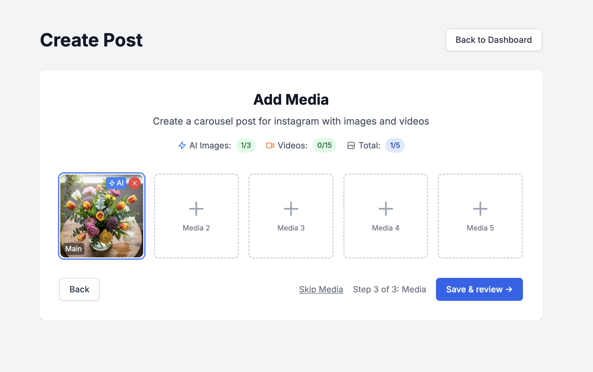 AIPostPro post creation — step 5